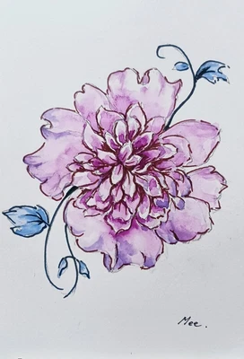 $15 • Buy MEE - Original Flower Painting By American Artist MEE