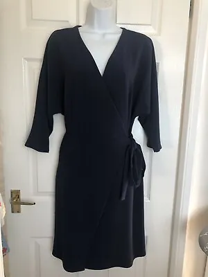 £3.99 • Buy Navy Wrap Dress Top Shop 14