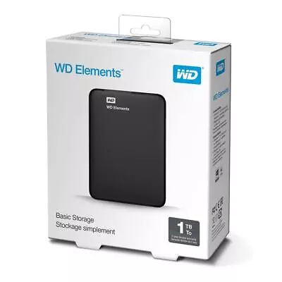 WD Elements 1TB HDD USB 3.0 Black 2.5  Portable Hard Drive WDBUZG0010BBK-WESN • $105