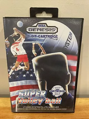 Super Volleyball  (Sega Genesis 1991) Volley Ball Cart And Box Only Tested • $10