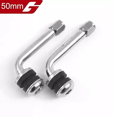 (2) 50mm 2  90 Degree Valve Stems For 2/3 Piece Wheel Bolt Tire Rim JDM Volk SSR • $15.99