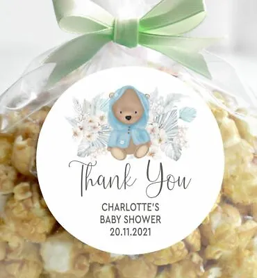 24 X Baby Shower Personalised Stickers Thank You 45mm • £3