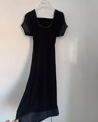 Red VALENTINO Black Dress Size 40 Small Stretch Pockets • £25