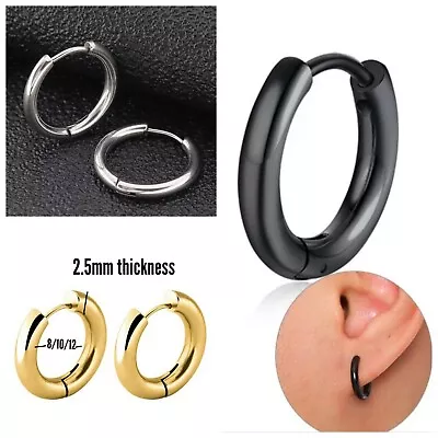 £3.79 • Buy Pairs Of Surgical Steel Hinged Small Hoop Sleeper Earring Unisex UK