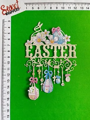 DECOUPAGE CARD Tattered Lace Die Cuts 4pcs Easter Egg Celebration Spring Flowers • £6.89