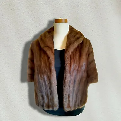 Vintage MINK Fur Stole Real Fur Shawl Sz Med • $75