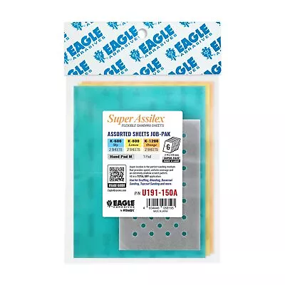 	Super Assilex Flexible Sanding Sheets Job-PAK Assorted K600-K1200 U191-150A 6	 • $59.85