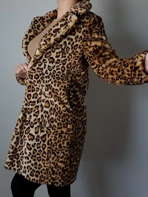 $96 • Buy Zara Women's Faux Fur Cheetah Leopard Print Pockets Button Down Coat! Size M