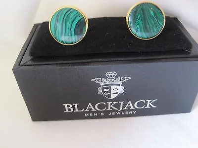 High-End Blackjack Cufflinks W/ Chrysocolla / Malachite 18k Plated $84.99 MSRP • $39.95