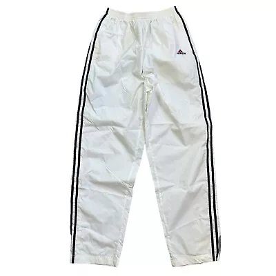 Adidas Break Away Snap Track Pants Men Large White Nylon Joggers Vintage • $29.99