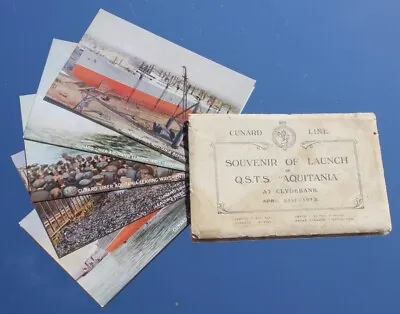 £200 • Buy Cunard Line Rms Aquitania Rare Set Of Five Launch Postcards C-1914