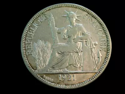 FRENCH INDO-CHINA. 1921 Piastre Silver Crown • $9.99