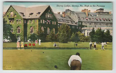 Postcard Vintage Lawn Bowling At Skytop Club In Skytop PA • $7.57