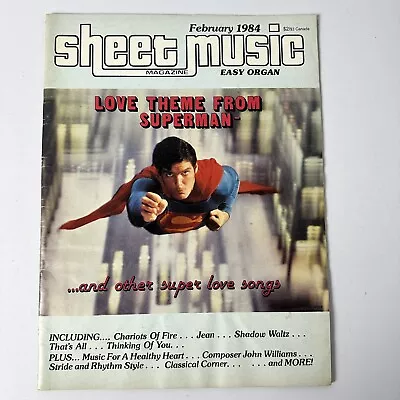 Vintage Sheet Music Magazine February 1984 Superman Love Song Easy Organ • $7.95