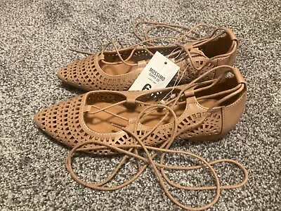 Merona Leg Wrap Tie Shoes Flats Women's Size 6 Blush Feliza New • $12.99