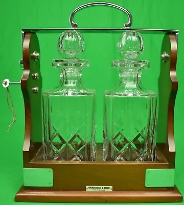  Abercrombie & Fitch Crystal Twin-Decanter Tantalus Cabinet Made In England  • $1155