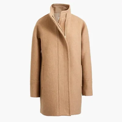 J CREW 8P City Coat Jacket Acorn Tan Wool Blend Zip Dress Up Petite 8 $238 • $85