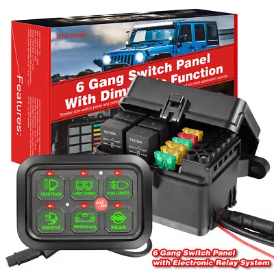 Universal 6 Gang Switch Panel LED Car Circuit Control Box Relay ON-Off System • $123.49