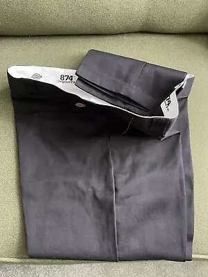£10 • Buy Dickies 874 Mens Trousers Black 38/40 Waist 29 Leg Rockabilly Hotrodder