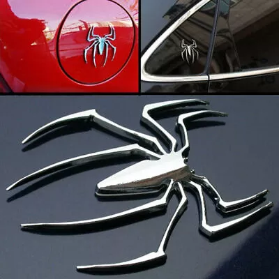 3D Metal Spider Logo Emblem Truck Badge Vehicle Car Stickers Decor Decal Silver • £3.23