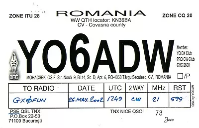 £2.89 • Buy 1 X QSL Card Radio Romania YO6ADW Bucuresti 26/5/2002 ≠ T086