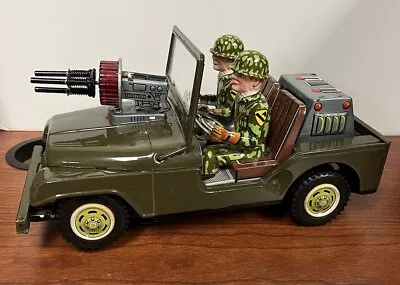 1960'S T.N. Nomura Combat Jeep US Army Military Metal Tin Toy Vintage UNTESTED • $99