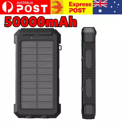 $30.89 • Buy 50000mAh Solar Panel Dual USB External Battery Power Portable Bank Pack Charger