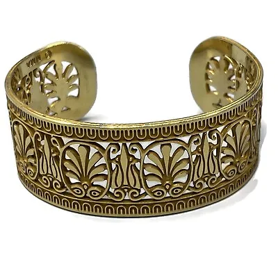 Metropolitan Museum Of Art Replica Etruscan Open Work Bracelet 24 Kt Gold Plated • $68
