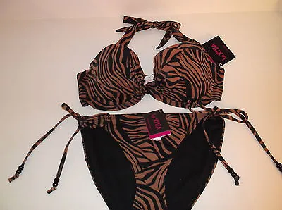 Bnwt La Senza Bikini Set In Animal Print 32A 32B 32D 34A 34C 34D 6 8 10 12 16 • £29.95