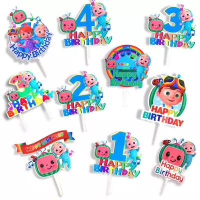 Acrylic Cake Topper For Cocomelon Cartoon Lovers Happy Birthday Kids Party Deco  • £4.29