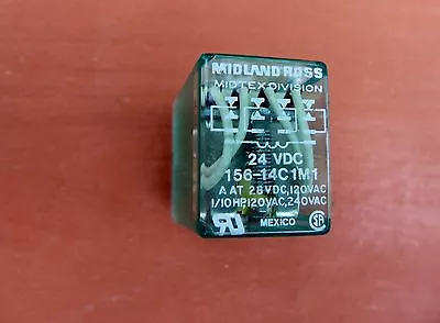 Midtex Tyco 156-14C1M1 Relay 24VDC Coil 28VDC 1/10HP 4PDT 14-Pin • $4.95