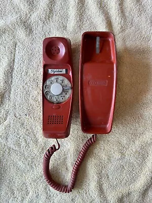 1970s GTE Automatic Electric Rotary Dial Styleline Wall Mount Telephone Red VTG • $45