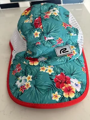 Road Runner Sports Running Marathon Hat Floral Mesh 5 Panel Lightweight Teal • $10.99