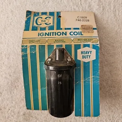 Vintage 6 Volt 75 Coast To Coast Ignition Coil  Heavy Duty C-1809 746-2328 • $24.95