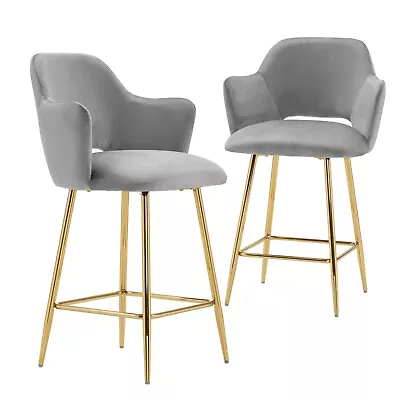 Ivinta Velvet Dining Chair For Dinner Kitchen Bar Chair With Gold Metal Legs • $199.90