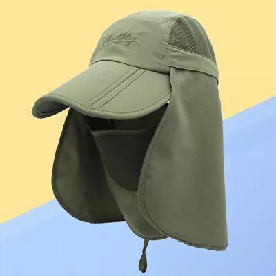  Outdoor 360 Degree UV Protection Sun Hat Folding Visor For Hiking Jungle Hats • £15.58
