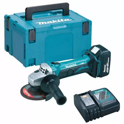 Makita DGA452Z 18V Angle Grinder With 1 X 5.0Ah Battery Charger & Type 3 Case • £238