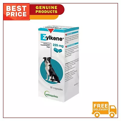 ZYLKENE Nutritional Supplement 30 Capsules For Dogs 10 To 30 Kg 225 MG • $71.97