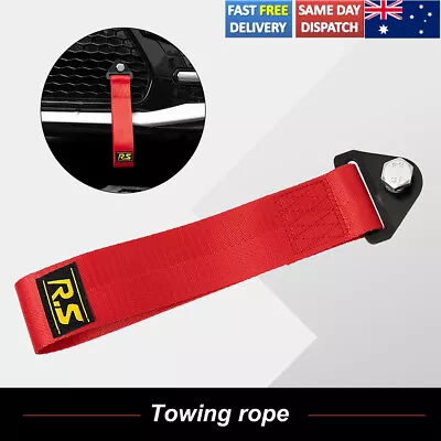 RED Universal Tow Strap Cams Eye Hook Point Track Race Front Rear Bumper AU • $12.99