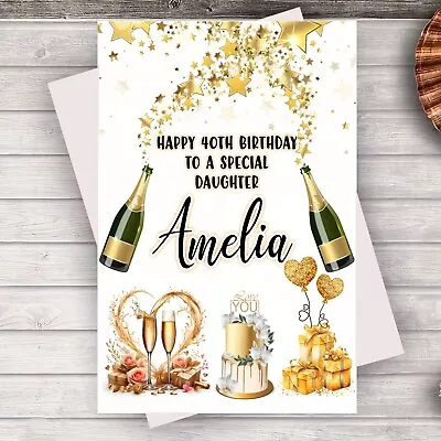 60th 50th 40th Personalised Birthday Card Daughter Friend Sister Niece Female • £2.80