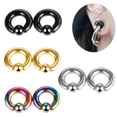 Fashion Surgical Steel Captive Bead Ring Cartilage Ear Piercing Tragus Lip Hoop • £3.11