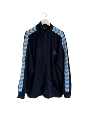 £28.99 • Buy Hummel Track Top Blue Stripe Sleeves Size XXXL XL Designer Plus Full Zip Navy