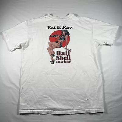 Vintage Anvil T-Shirt Eat It Raw Half Shell Bar Key West Florida XL Made In USA • $39.10