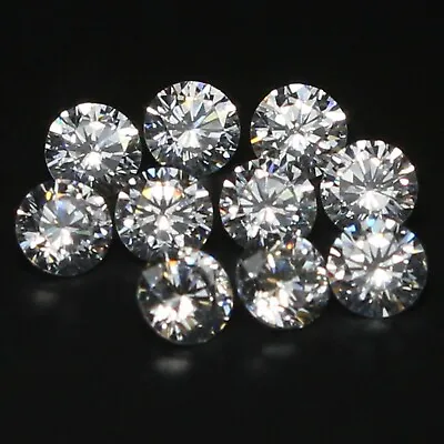 Color VVS1 10 Pcs Lot Of 0.70 Mm Round Brilliant Cut White Loose Diamond • £12.62