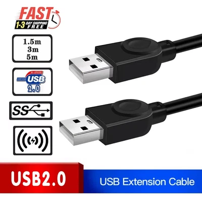 $3.95 • Buy High Speed USB 2.0 Data Extension Cable Type A Male To Male M-M Connection Cord