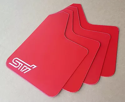 [StreetRays] Universal STARTER Mud Flaps Set RED With Custom Vinyl Logo A • $27.90