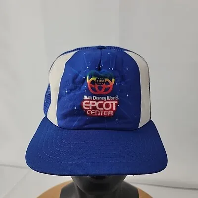 Vintage New Era 1982 Walt Disney World Epcot Center Blue SnapBack Trucker Hat • $10