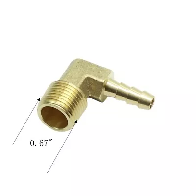 Male Elbow 90 Degree 3/8  NPT* 1/4  Barb Adapter Brass Barb Fitting • $6.99