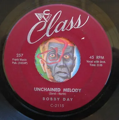 HEAR Bobby Day 45 Unchained Melody/Three Young Rebs CLASS R&B Soul Popcorn • $9.99