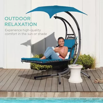 CMT Best Choice Outdoor Hanging Curved Steel Chaise Lounge Chair Swing SALE!!! • $214.95